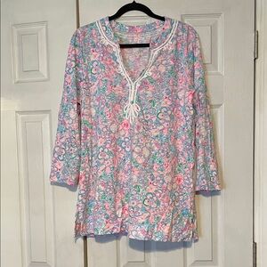 NWT Lilly Pulitzer Pink Kaia Knit Tunic Resort White Love Bug